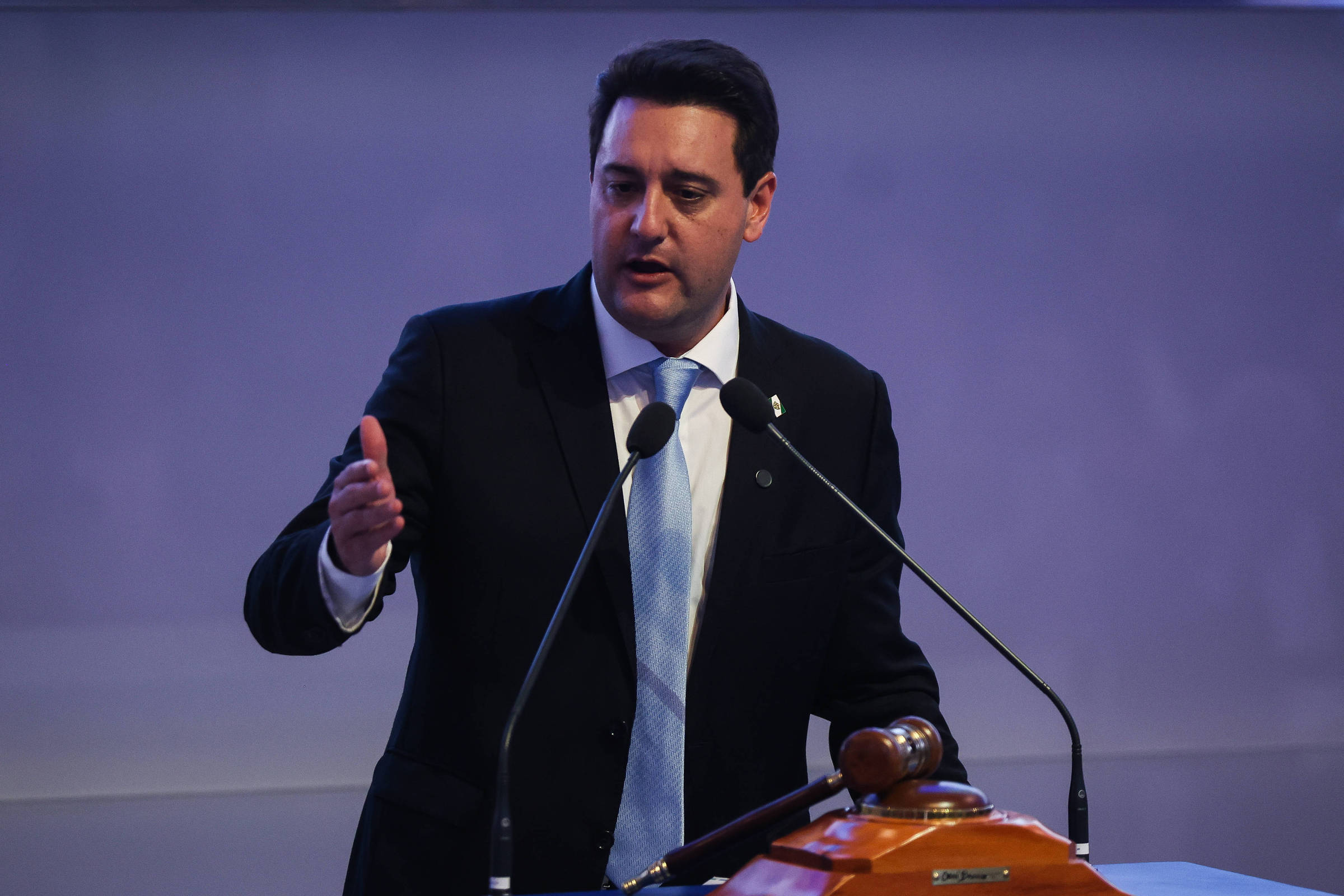 Pré-candidato, Ratinho Jr. reforça bandeira da segurança - 15/09/2025 - Painel