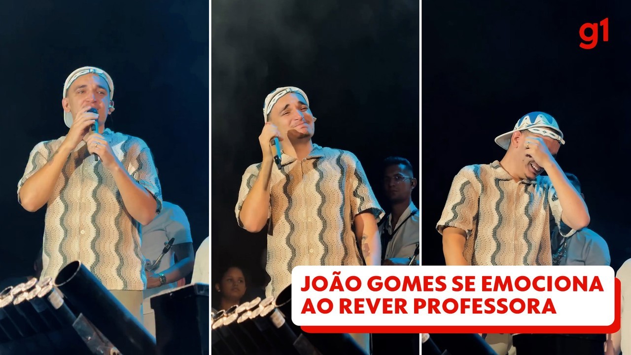 João Gomes chora ao rever professora durante show: 'Sei que você sente orgulho'; VEJA VÍDEO