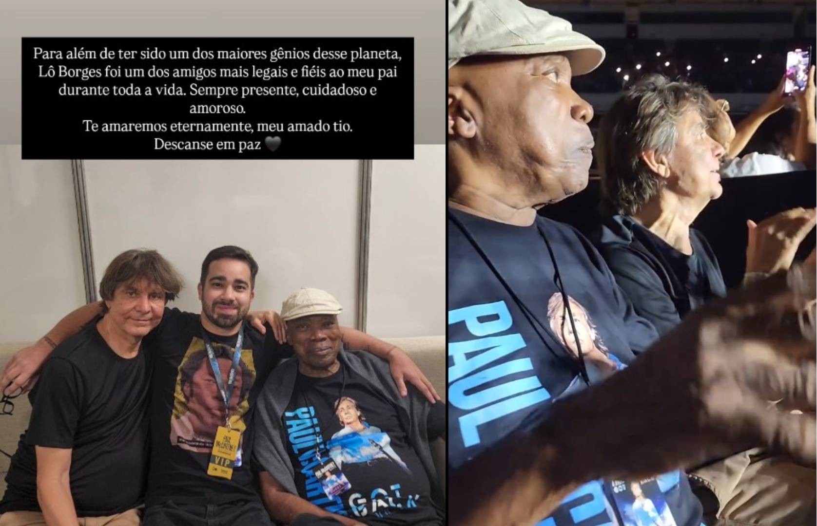 Filho do Milton Nascimento recorda pai com Lô Borges em Filho do Milton Nascimento recorda pai com Lô Borges em show de Paul McCartney: 'Amigo fiel'