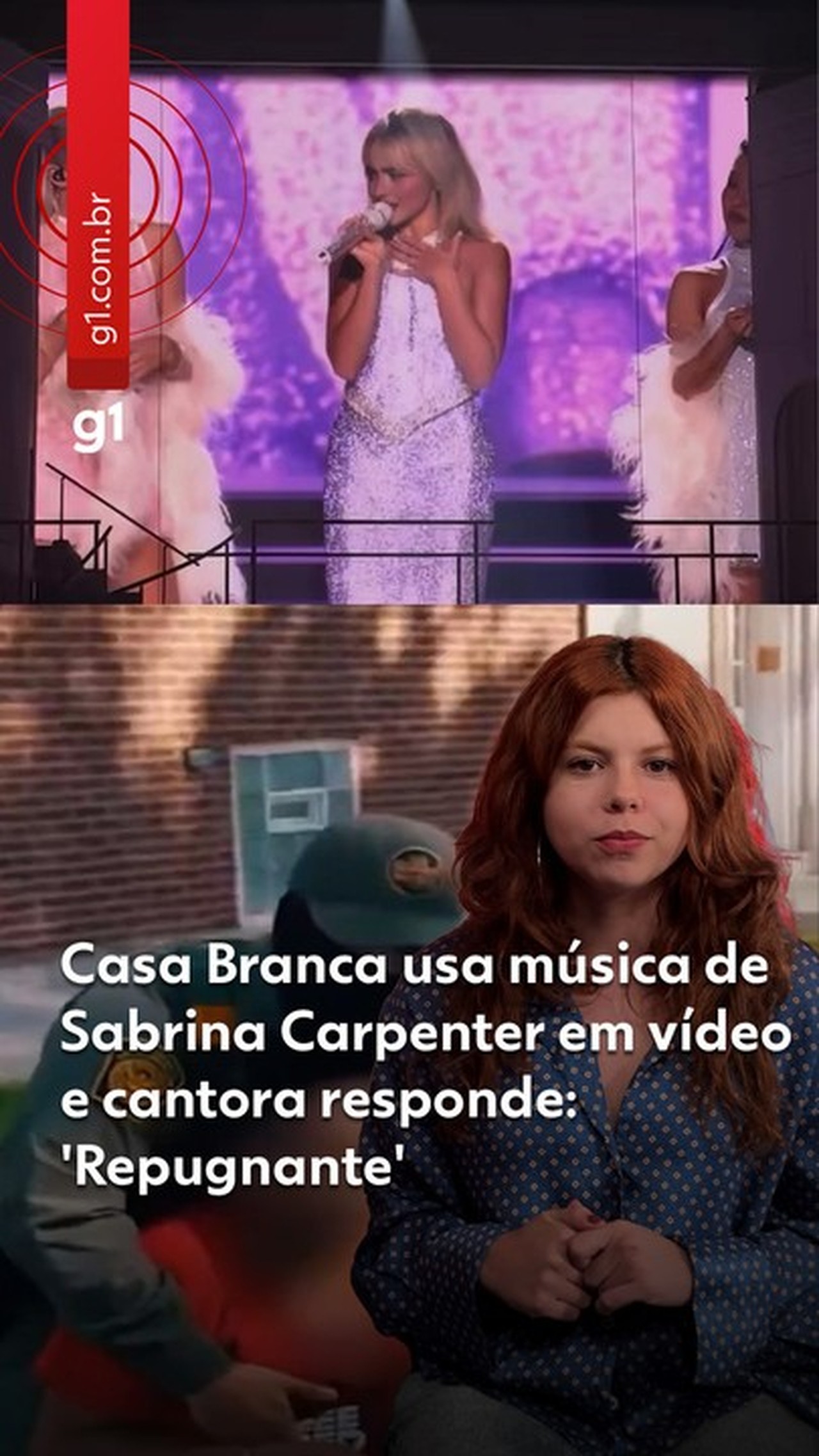 Após críticas de Sabrina Carpenter, Casa Branca posta vídeo da cantora com fala alterada