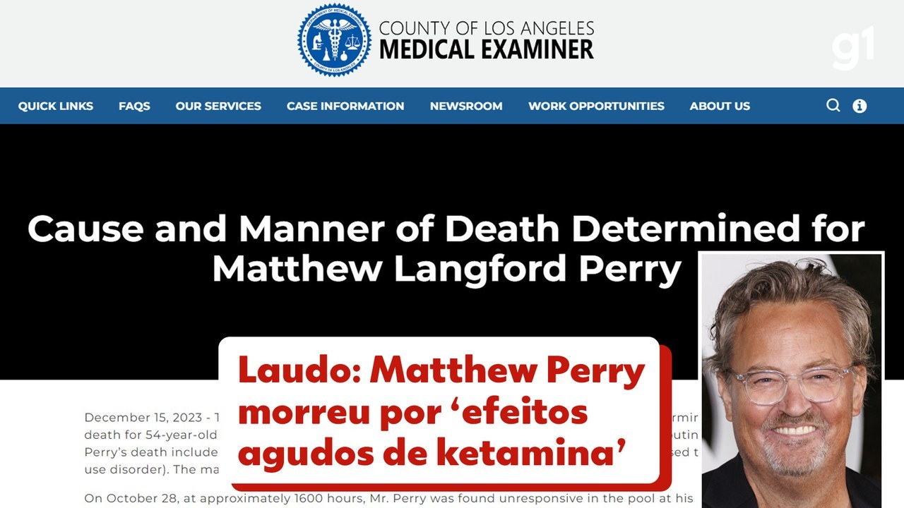Médico é sentenciado a dois anos e meio de prisão por fornecer cetamina a Matthew Perry