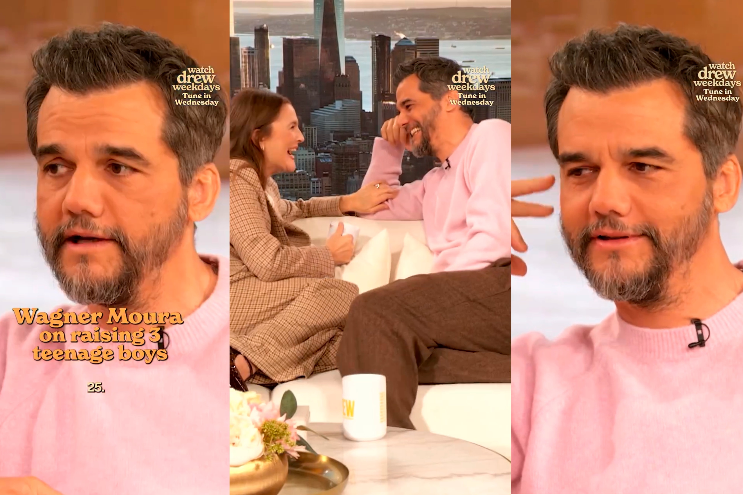 Wagner Moura sobre o desafio em ser pai de três meninos adolescentes: ‘É uma aventura’