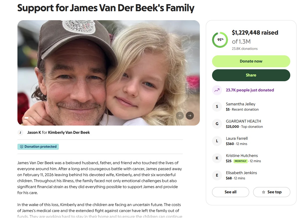 James Van Der Beek: amigos criam vaquinha e arrecadam mais de 1,2 milhão de dólares para ajudar família