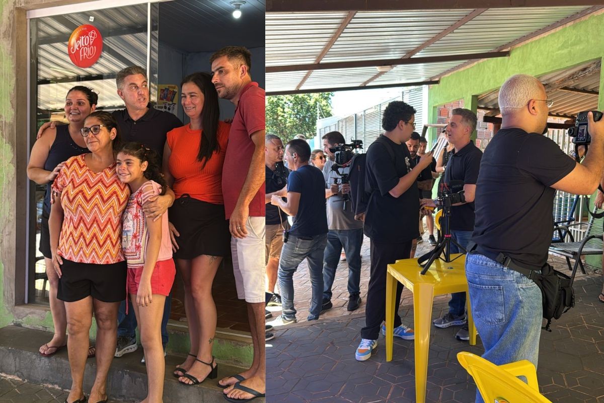Luciano Huck faz visita e surpreende moradores de cidade de 12 mil habitantes em MS