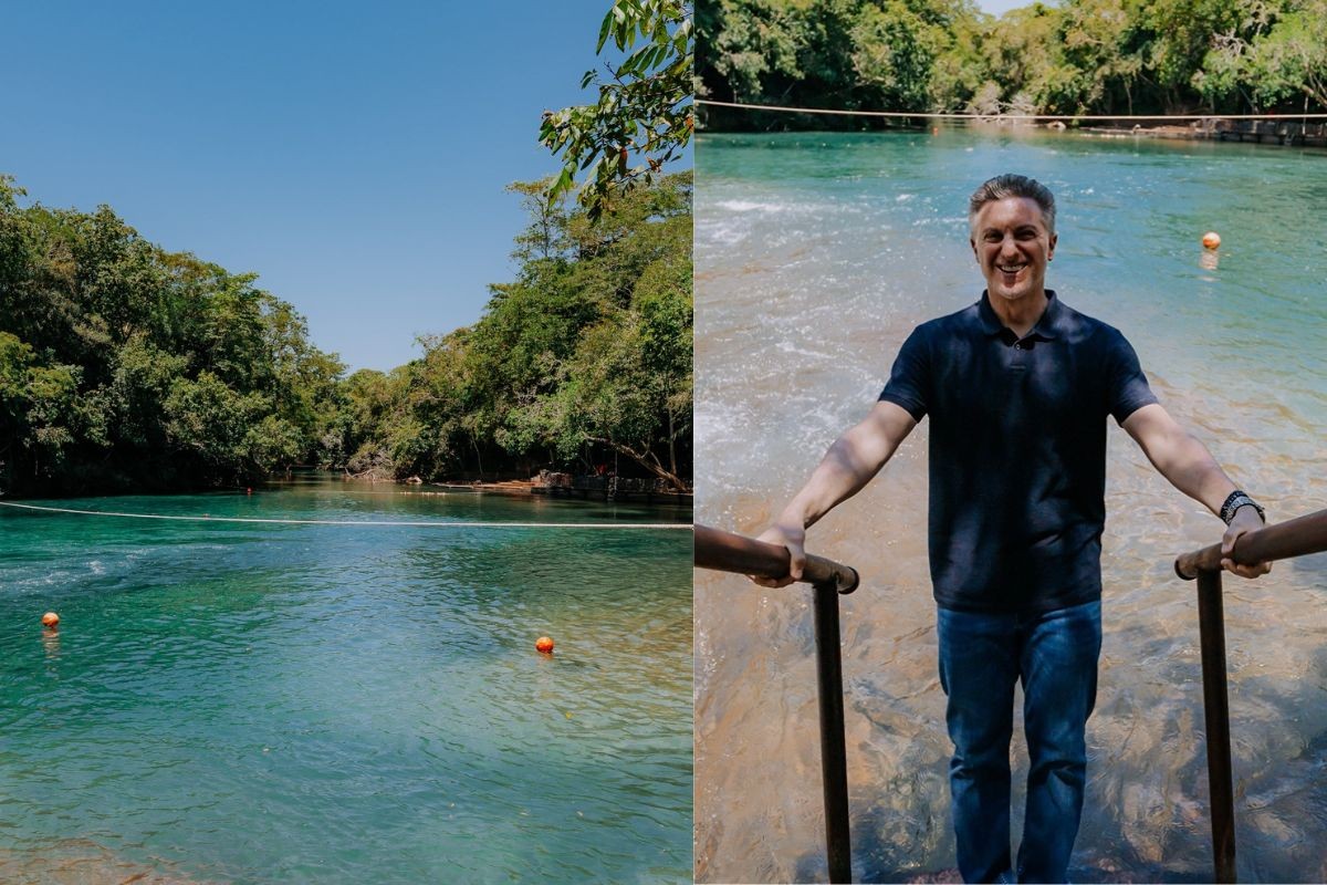 Luciano Huck visita município de águas cristalinas em MS; 'Bonito é lindo'