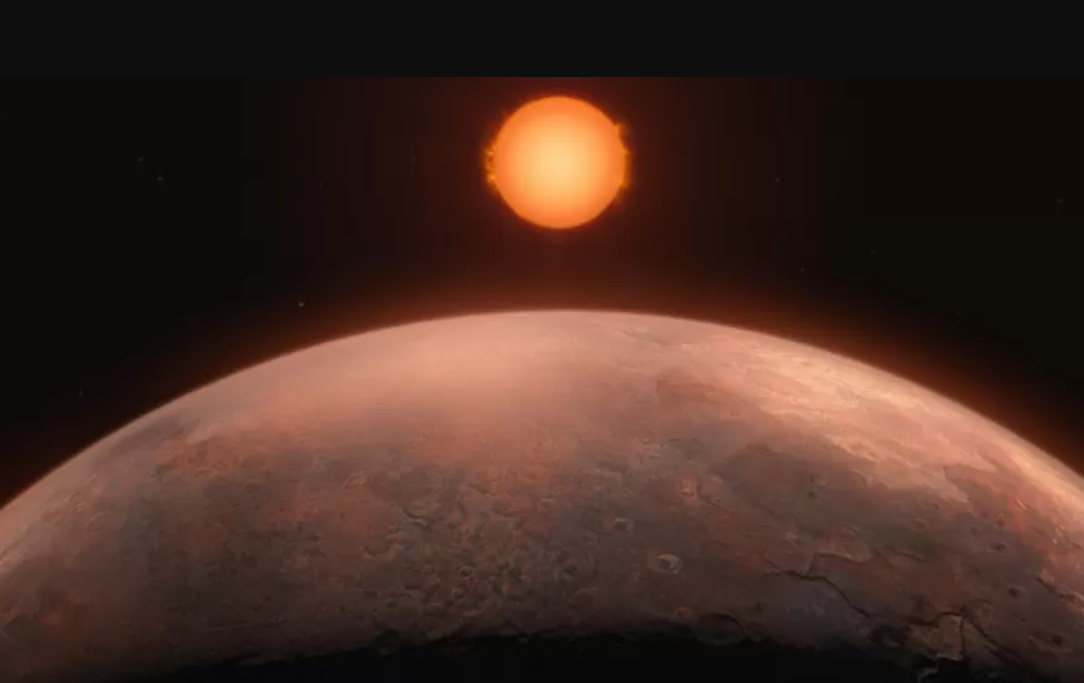 Planeta alienígena derretido e com atmosfera de enxofre exibe paisagem Planeta alienígena derretido e com atmosfera de enxofre exibe paisagem infernal única