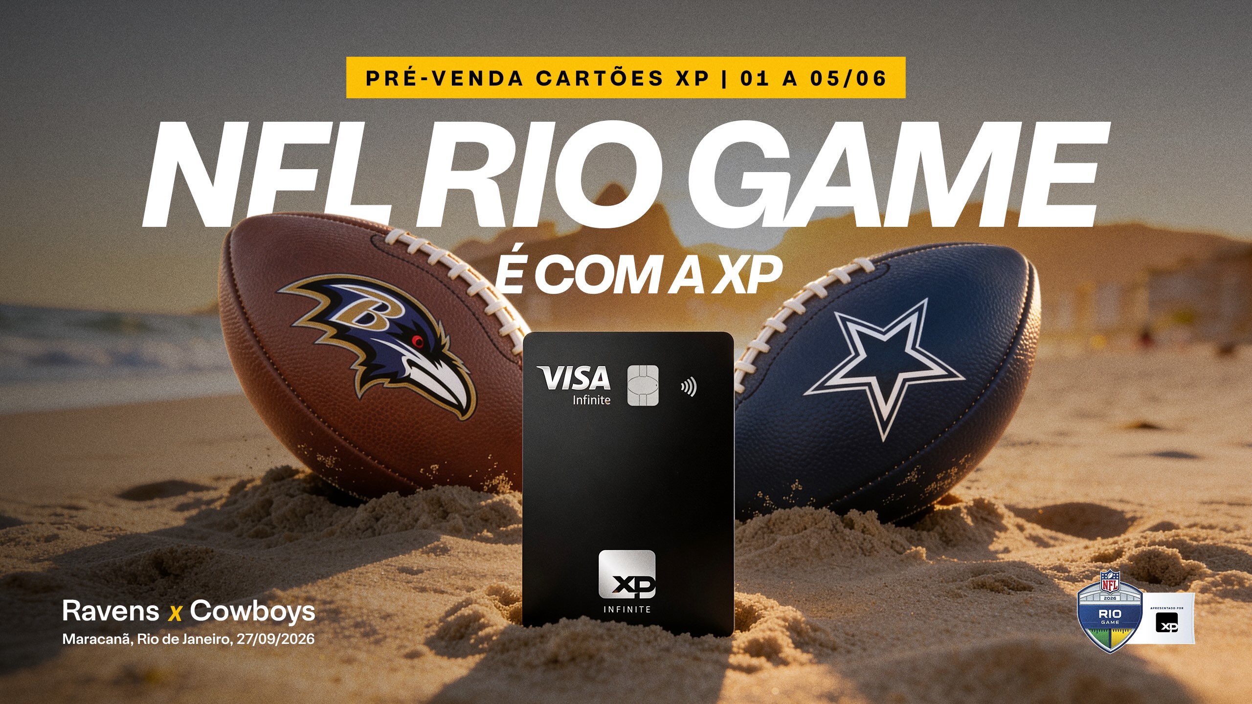 XP anuncia pré-venda exclusiva para jogo da NFL no Maracanã; veja as datas