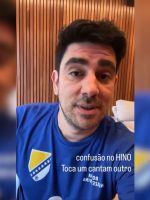 Fã da Bósnia, Adnet se empolga com o jogo e Fã da Bósnia, Adnet se empolga com o jogo e até posta canto em bósnio; veja