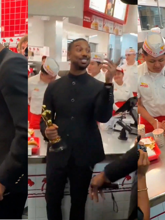 Oscar 2026: Michael B. Jordan comemora vitória em lanchonete