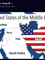 Trump publica mapa do Irã com bandeira americana e questiona: “EUA do Oriente Médio?”